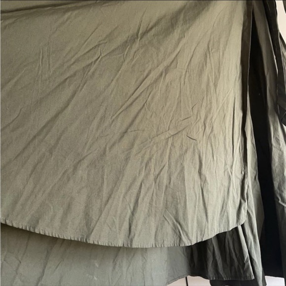 100% Cotton Olive Sage Green A Line Maxi Wrap Tie Long Skirt Boho Hippie Size M - Picture 3 of 8